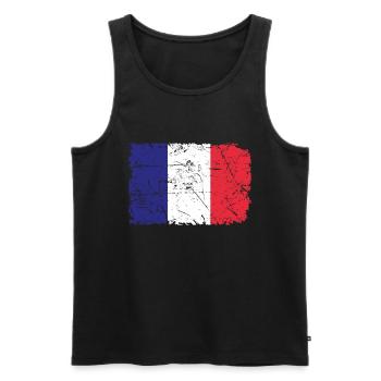Frankreich - Männer Premium Bio Tank Top - Schwarz - Vorne - AI Model Male 178 light (178cm)