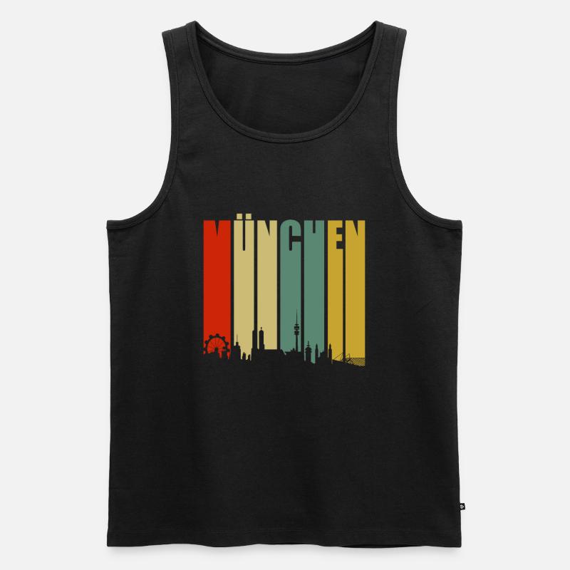 München - Männer Premium Bio Tank Top - Schwarz