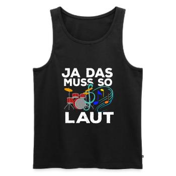 Drums - Men's Premium Organic Tank Top - black - Front - Michal (187cm)