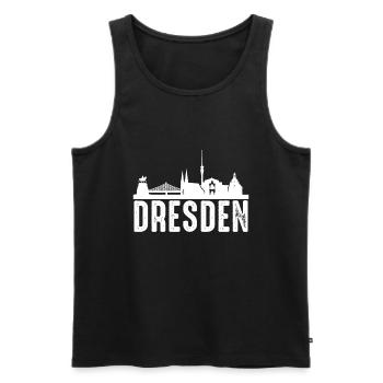 Dresden - Männer Premium Bio Tank Top - Schwarz - Vorne - Michal (187cm)