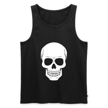 Totenkopf - Männer Premium Bio Tank Top - Schwarz - Vorne - Michal (187cm)