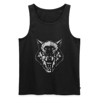 Wolf - Débardeur bio Premium Homme - noir - Devant - AI Model Male 178 light (178cm)