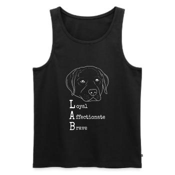 Labrador - Männer Premium Bio Tank Top - Schwarz - Vorne - Michal (187cm)