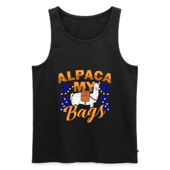 Lama Alpaca - Männer Premium Bio Tank Top - Schwarz - Vorne - AI Model Male 178 light (178cm)