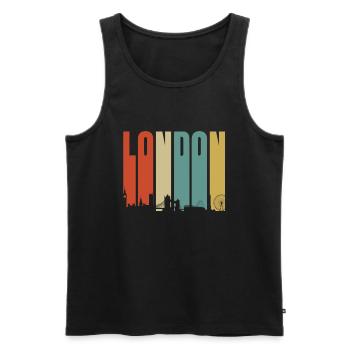 London - Männer Premium Bio Tank Top - Schwarz - Vorne - AI Model Male 178 light (178cm)