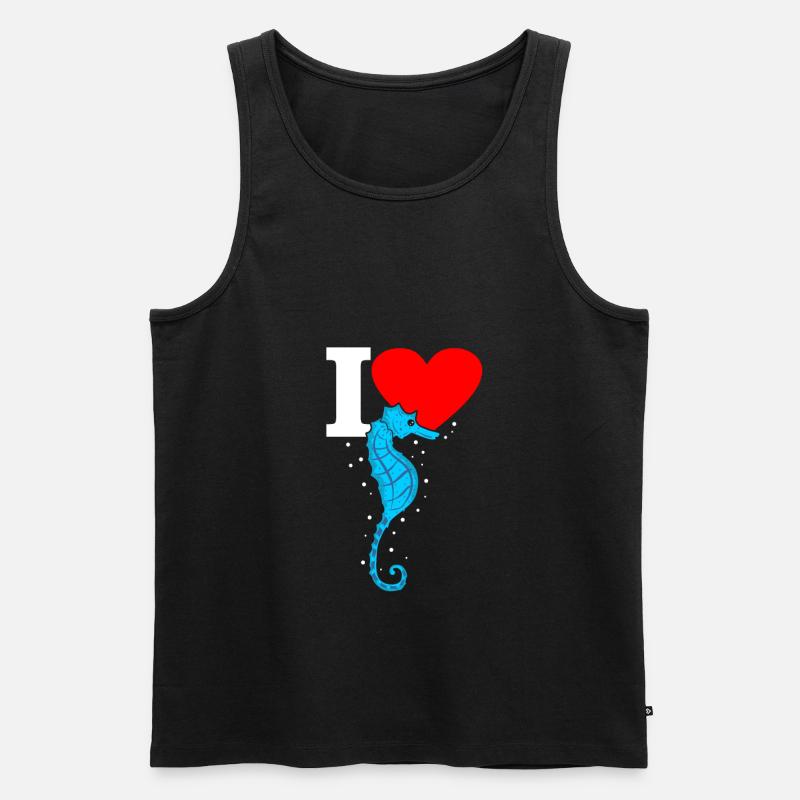 Seepferd - Männer Premium Bio Tank Top - Schwarz