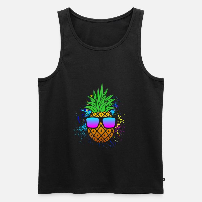 Ananas - Männer Premium Bio Tank Top - Schwarz