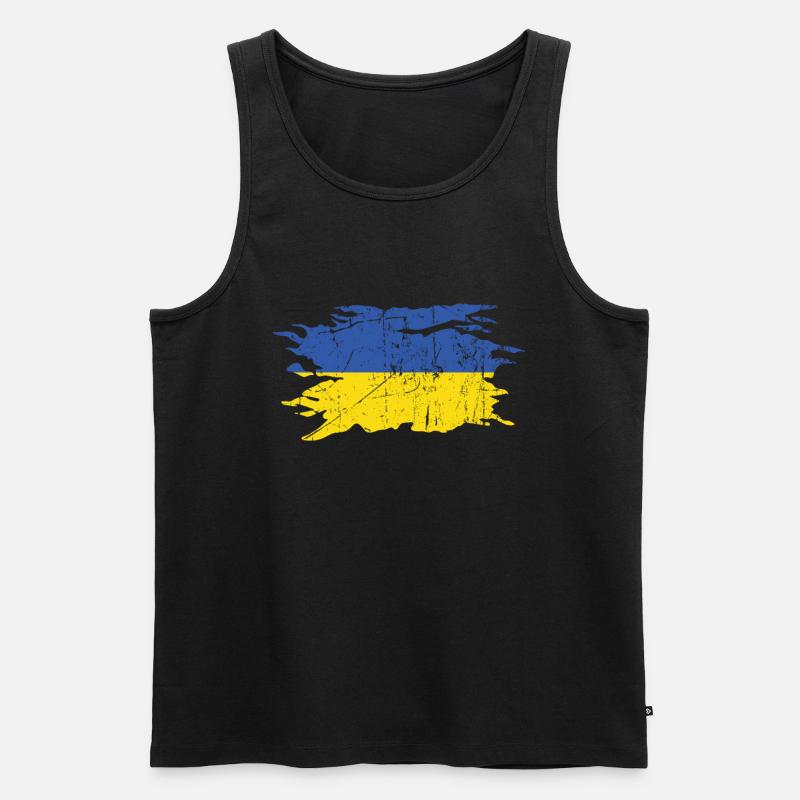 Ukraine - Männer Premium Bio Tank Top - Schwarz