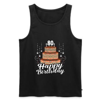 80. Geburtstag - Männer Premium Bio Tank Top - Schwarz - Vorne - AI Model Male 178 light (178cm)