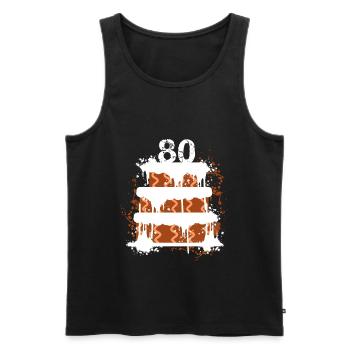 80th birthday - Men's Premium Organic Tank Top - black - Front - Michal (187cm)