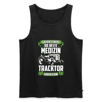 Farmer Bauer Landwirtschaft Geschenk Tracktor - Männer Premium Bio Tank Top - Schwarz - Vorne - Michal (187cm)