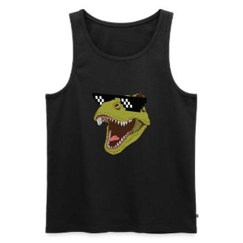 Dinosaurier Dino Dinos T-Rex Geschenk Geschenkidee - Männer Premium Bio Tank Top - Schwarz - Vorne - Michal (187cm)