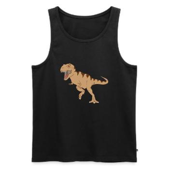 Dinosaurier Dino Dinos T-Rex Geschenk Geschenkidee - Männer Premium Bio Tank Top - Schwarz - Vorne - Michal (187cm)