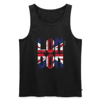 London - Men's Premium Organic Tank Top - black - Front - Michal (187cm)
