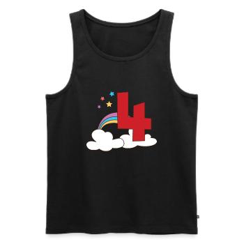 4. Geburtstag - Männer Premium Bio Tank Top - Schwarz - Vorne - AI Model Male 178 light (178cm)