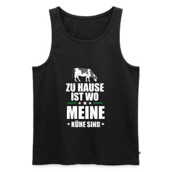 Kuh Kühe - Männer Premium Bio Tank Top - Schwarz - Vorne - Michal (187cm)