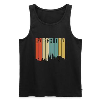 Barcelone - Débardeur bio Premium Homme - noir - Devant - Michal (187cm)