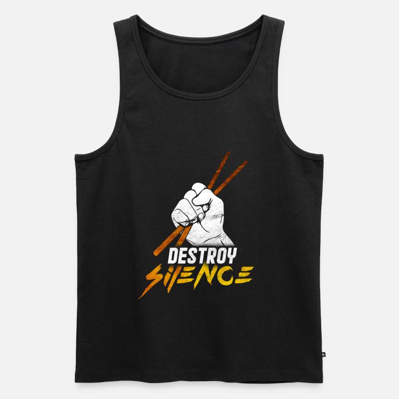 Drums - Men's Premium Organic Tank Top - black