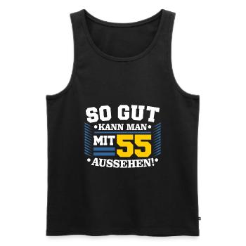 55. Geburtstag - Männer Premium Bio Tank Top - Schwarz - Vorne - AI Model Male 178 light (178cm)