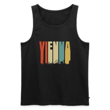 Wien - Männer Premium Bio Tank Top - Schwarz - Vorne - AI Model Male 178 light (178cm)