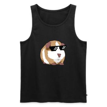 Meerschweinchen - Männer Premium Bio Tank Top - Schwarz - Vorne - Michal (187cm)