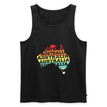 Australien - Männer Premium Bio Tank Top - Schwarz - Vorne - AI Model Male 178 light (178cm)