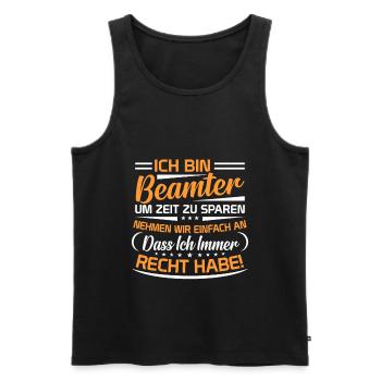 Beamter - Männer Premium Bio Tank Top - Schwarz - Vorne - AI Model Male 178 light (178cm)