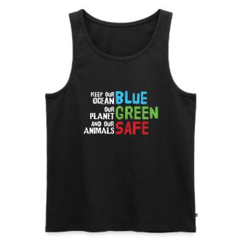 Friday for Future Climate Change Climate Rescue Gifts - Men's Premium Organic Tank Top - black - Front - AI Model Male 178 light (178cm)