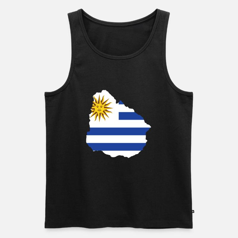 Uruguay - Männer Premium Bio Tank Top - Schwarz