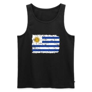 Uruguay - Men's Premium Organic Tank Top - black - Front - Michal (187cm)