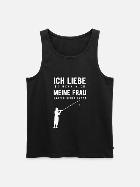 Fischer Fischen Angeln Geschenk Geschenkidee Lusti - Männer Premium Bio Tank Top - Schwarz