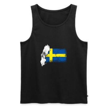 Schweden - Männer Premium Bio Tank Top - Schwarz - Vorne - AI Model Male 178 light (178cm)