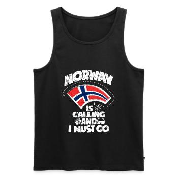 Norwegen - Männer Premium Bio Tank Top - Schwarz - Vorne - Michal (187cm)