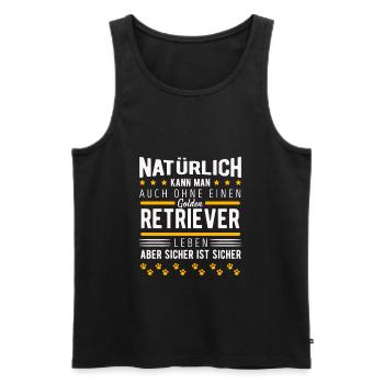 Golden Retriever - Débardeur bio Premium Homme - noir - Devant - Michal (187cm)