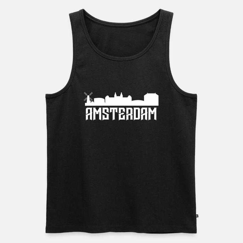 Amsterdam - Männer Premium Bio Tank Top - Schwarz