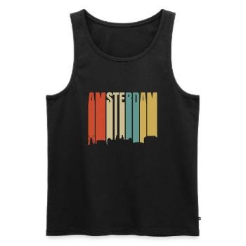 Amsterdam - Débardeur bio Premium Homme - noir - Devant - Michal (187cm)