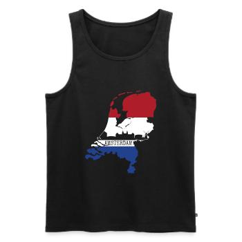 Amsterdam - Männer Premium Bio Tank Top - Schwarz - Vorne - Michal (187cm)