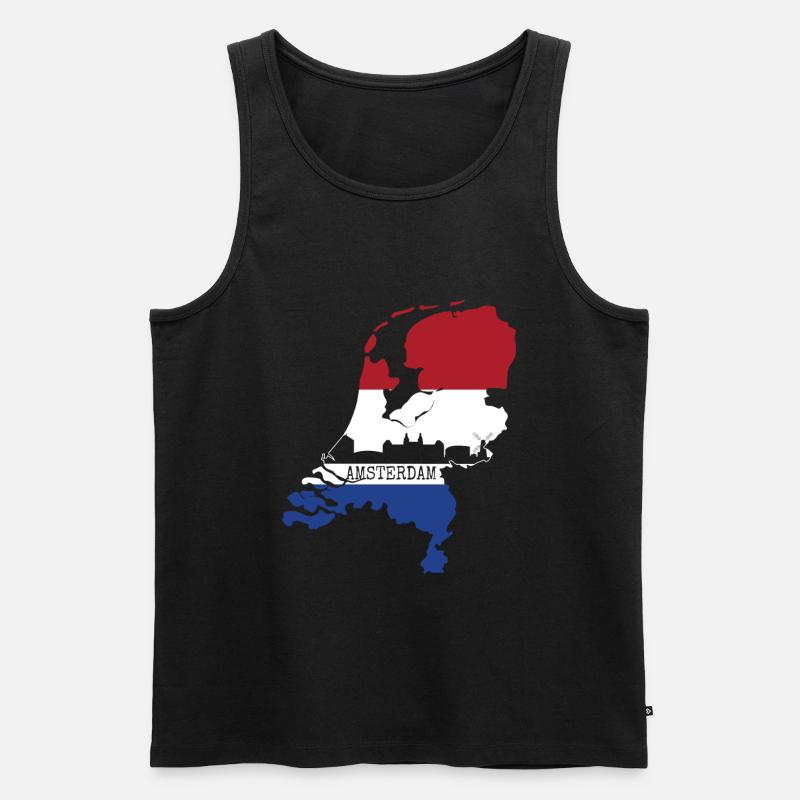 Amsterdam - Männer Premium Bio Tank Top - Schwarz