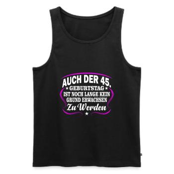 45. Geburtstag - Männer Premium Bio Tank Top - Schwarz - Vorne - AI Model Male 178 light (178cm)