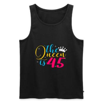 45. Geburtstag - Männer Premium Bio Tank Top - Schwarz - Vorne - AI Model Male 178 light (178cm)