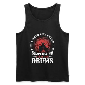 Drummer drummer drummer gift - Men's Premium Organic Tank Top - black - Front - Michal (187cm)