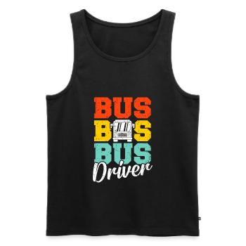 Busman - Men's Premium Organic Tank Top - black - Front - Michal (187cm)