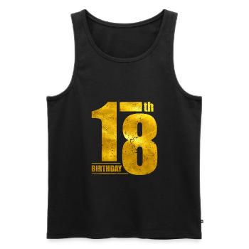 18. Geburtstag - Männer Premium Bio Tank Top - Schwarz - Vorne - Michal (187cm)