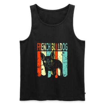 Bouledogue français - Débardeur bio Premium Homme - noir - Devant - Michal (187cm)