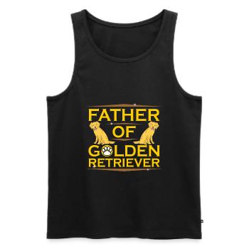 Golden retrievers - Débardeur bio Premium Homme - noir - Devant - AI Model Male 178 light (178cm)