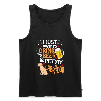Labrador - Men's Premium Organic Tank Top - black - Front - Michal (187cm)