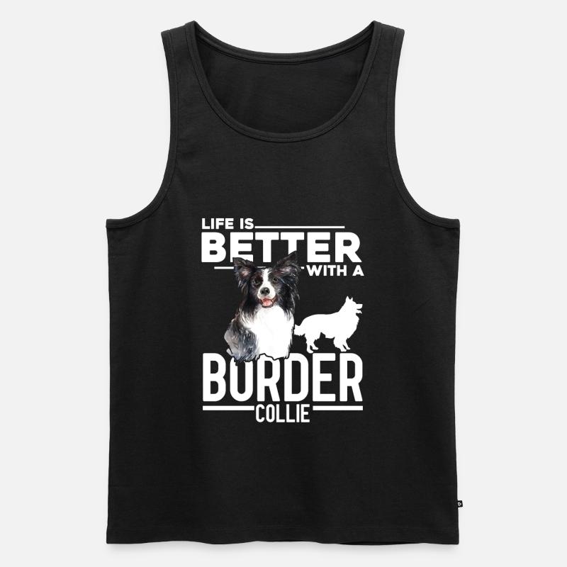 Border Collie - Männer Premium Bio Tank Top - Schwarz