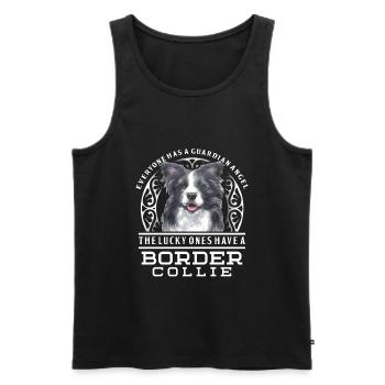Border Collie - Men's Premium Organic Tank Top - black - Front - AI Model Male 178 light (178cm)