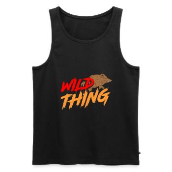 Wild boar - Men's Premium Organic Tank Top - black - Front - AI Model Male 178 light (178cm)