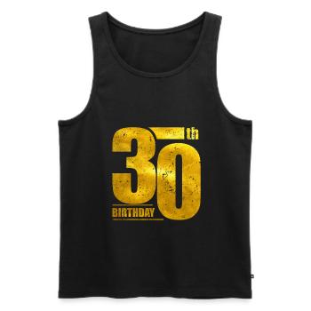 30th birthday - Men's Premium Organic Tank Top - black - Front - AI Model Male 178 light (178cm)